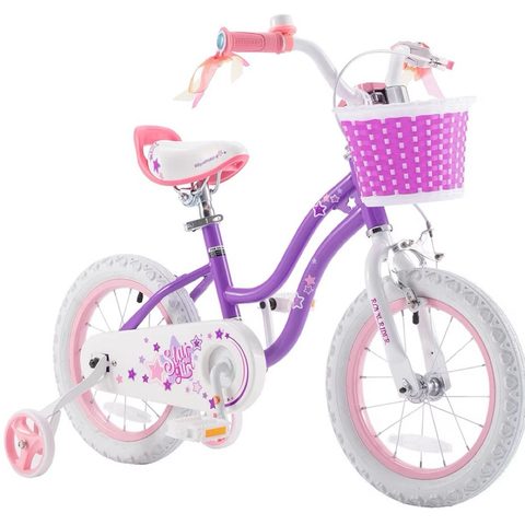 Bicicleta RoyalBaby morada con canasta